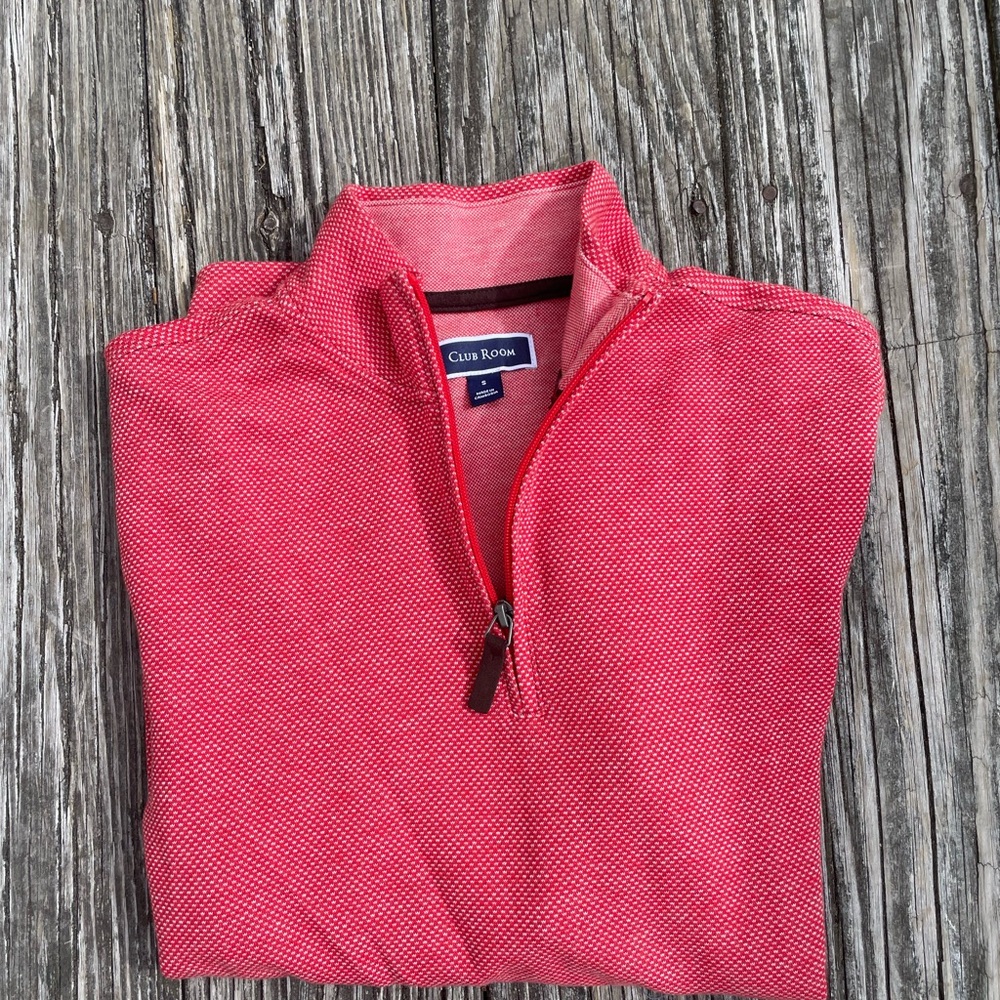 Club Room Red Textured Pullover